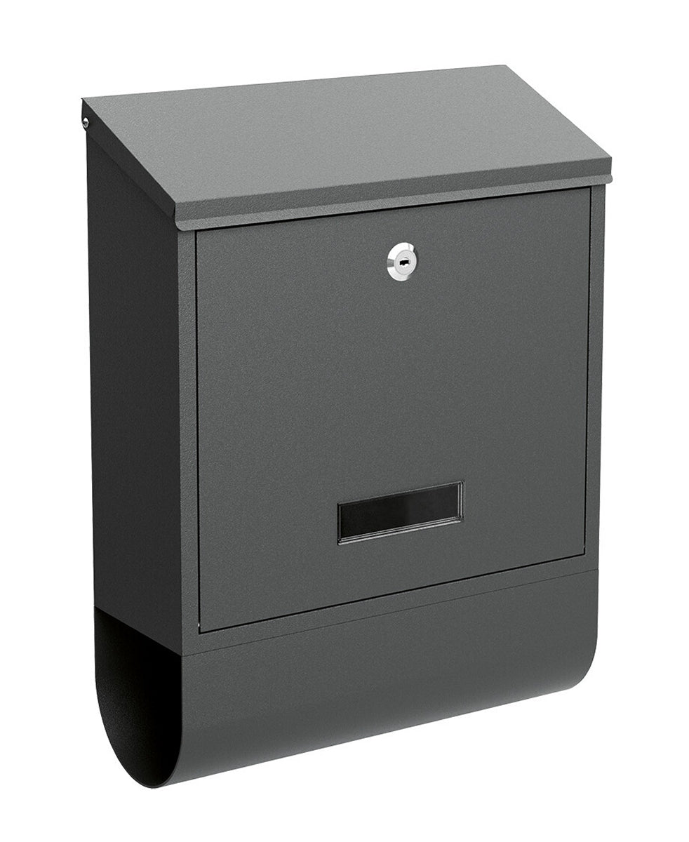 BASI 2170-0900 BK 300M Briefkasten Stahl  Anthrazit Matt Namensschild Hebelschloss