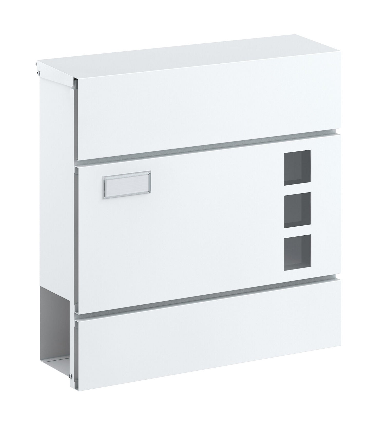 BASI 2170-0904 BK 380M Briefkasten Stahl Weiß Matt mit Softclose Dämpfer