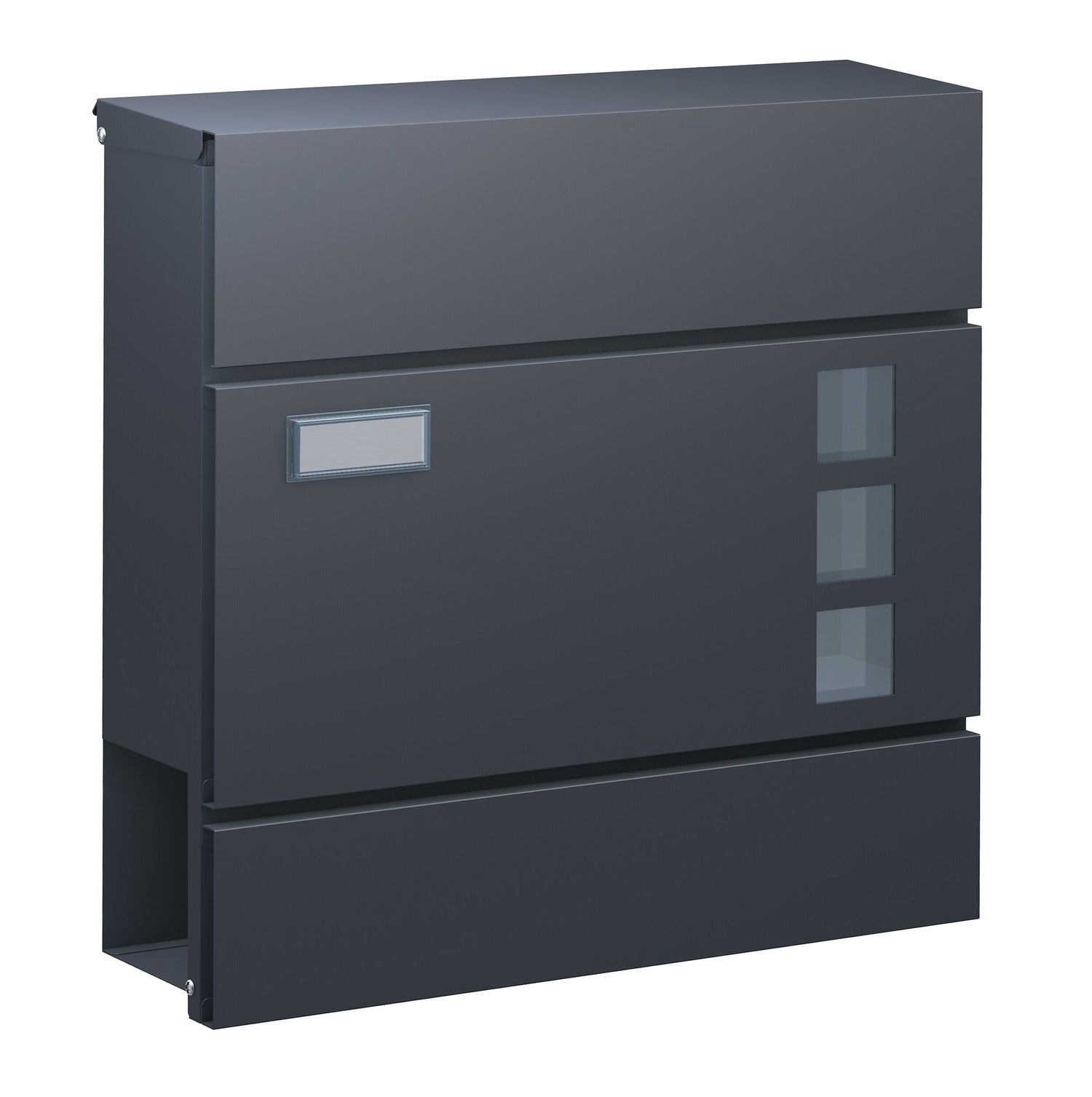 BASI 2170-0905 BK 380M Briefkasten Stahl Anthrazit Matt mit Softclose Dämpfer