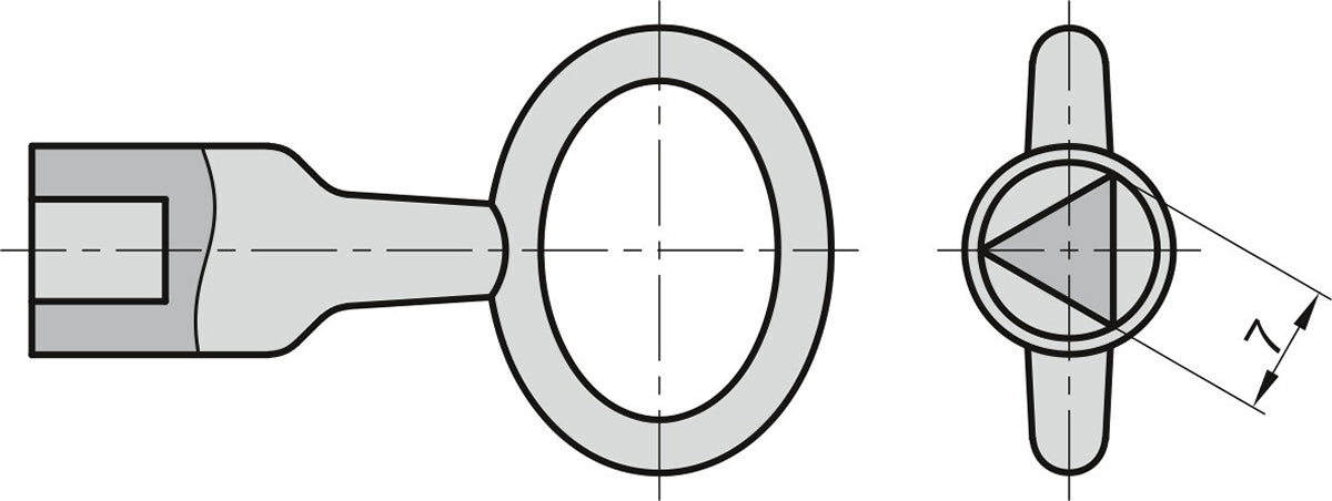 BASI 301D-7 Dornschlüssel Bautenschlüssel Innendreikant 7mm Bauschlüssel
