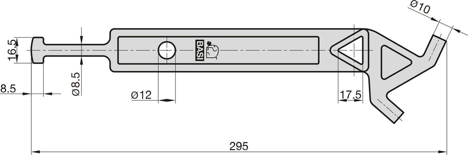 Basi 302A Pfostenschlüssel für Absperrpfosten Pfosten Schlüssel