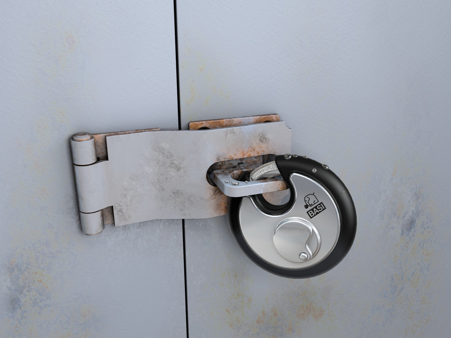 BASI 6100-7021-7025 Rundbügel Vorhängeschloss RVS 610W wetterbeständig gleichschließend Ø70mm