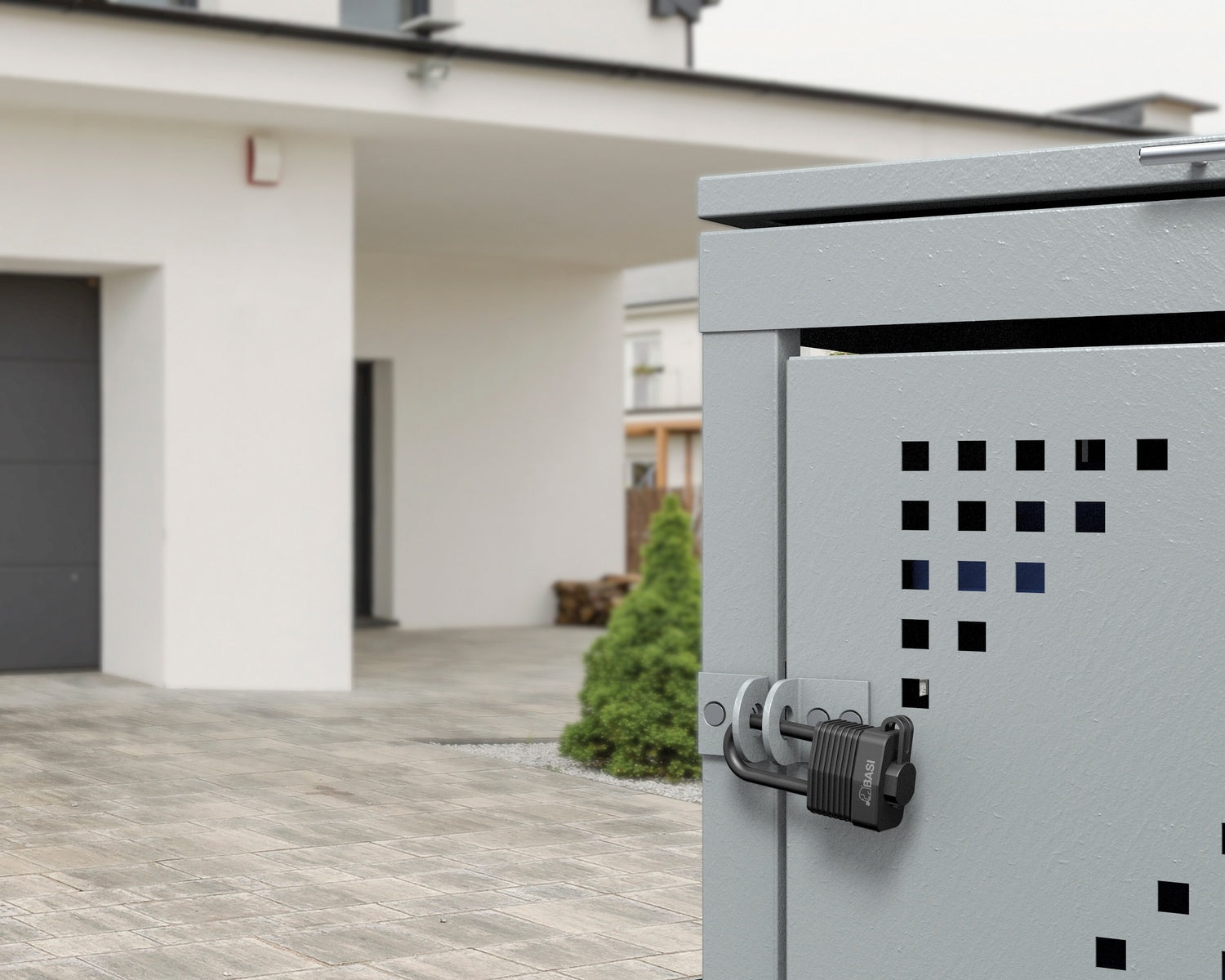 BASI 6151-3000 Vorhängeschloss VHS 615WH wetterbeständig hoher Bügel 30mm Stahllamellengehäuse