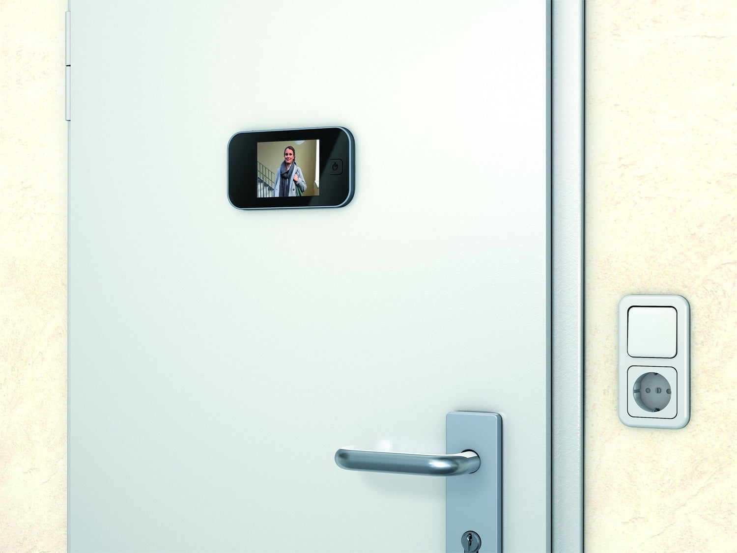 BASI TS 710 Digitaler Türspion Silber Verchromt LCD Display