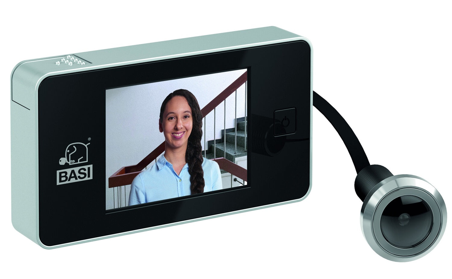 BASI TS 710 Digitaler Türspion Silber Verchromt LCD Display