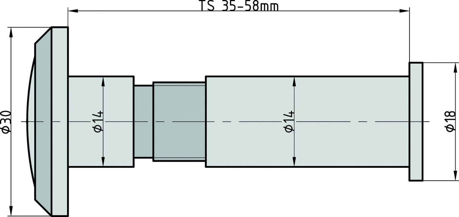 BASI TS 680 Türspion Messing verchromt Weitwinkelobjektiv 180° für TS 35-58mm