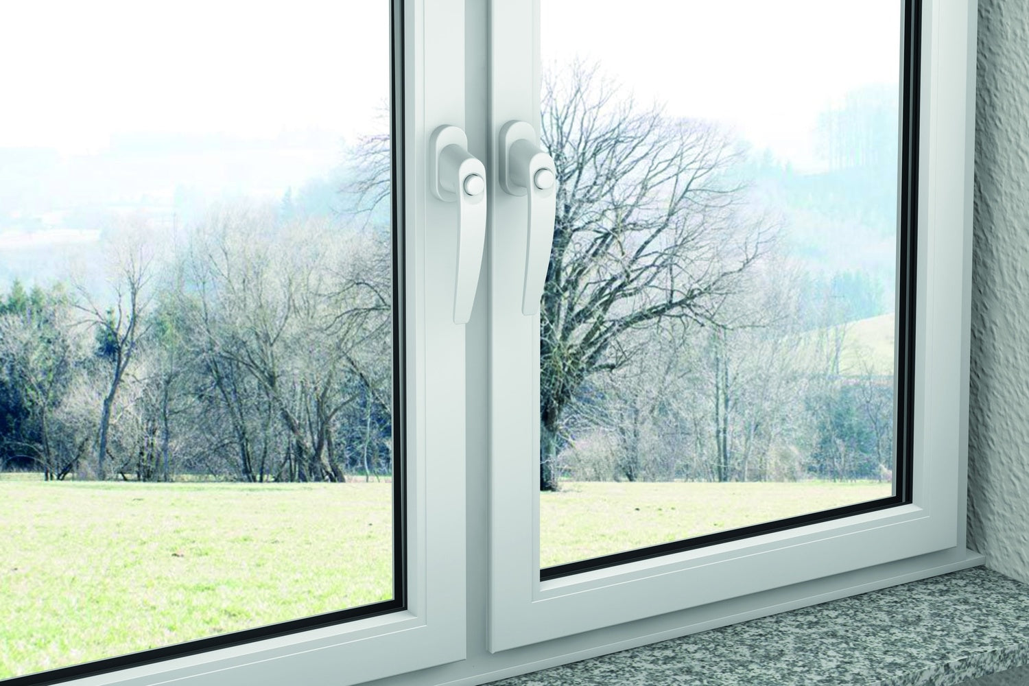 BASI FG 514 Fenstergriff Aluminium weiß selbsttätig verriegelnd