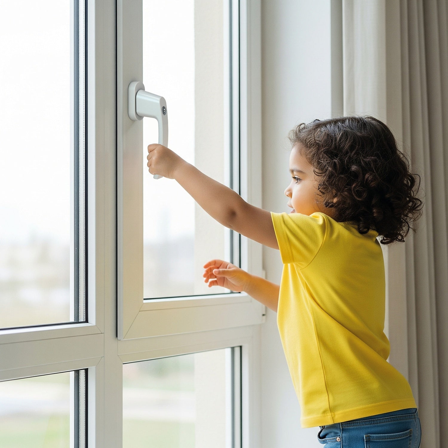 BASI 7555-0002 FG 505 Fenstergriff Alu Weiß abschließbar gleichschließend Fenstersicherung