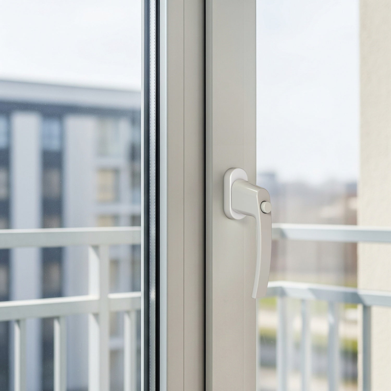 BASI 7555-0010 FG 515 Fenstergriff Alu Silber mit Druckknopfsicherung Fenstersicherung