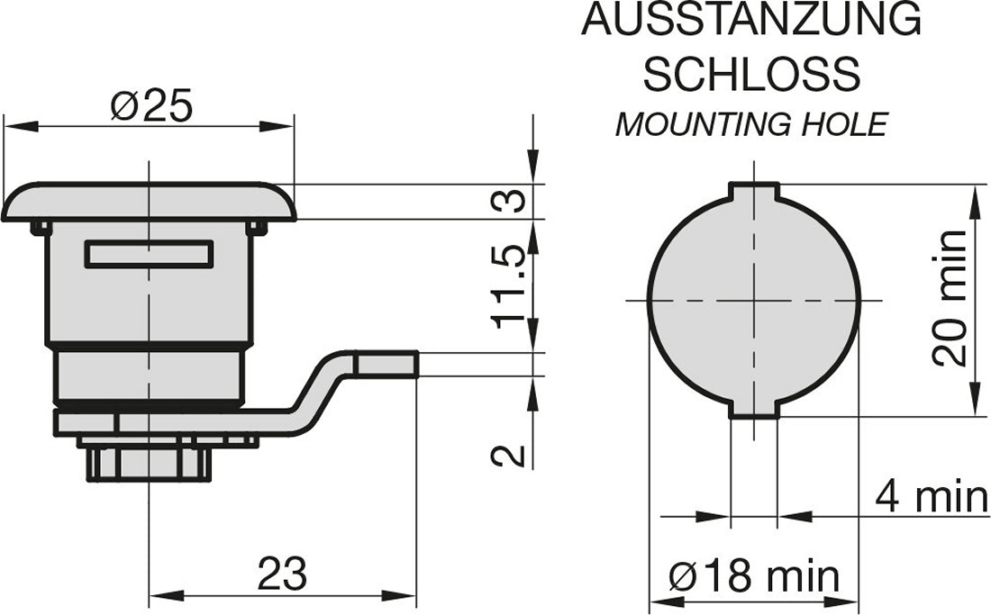 BASI 9000-1327 Hebelschloss HS 327 für Briefkästen von RENZ Briefkastenschloss
