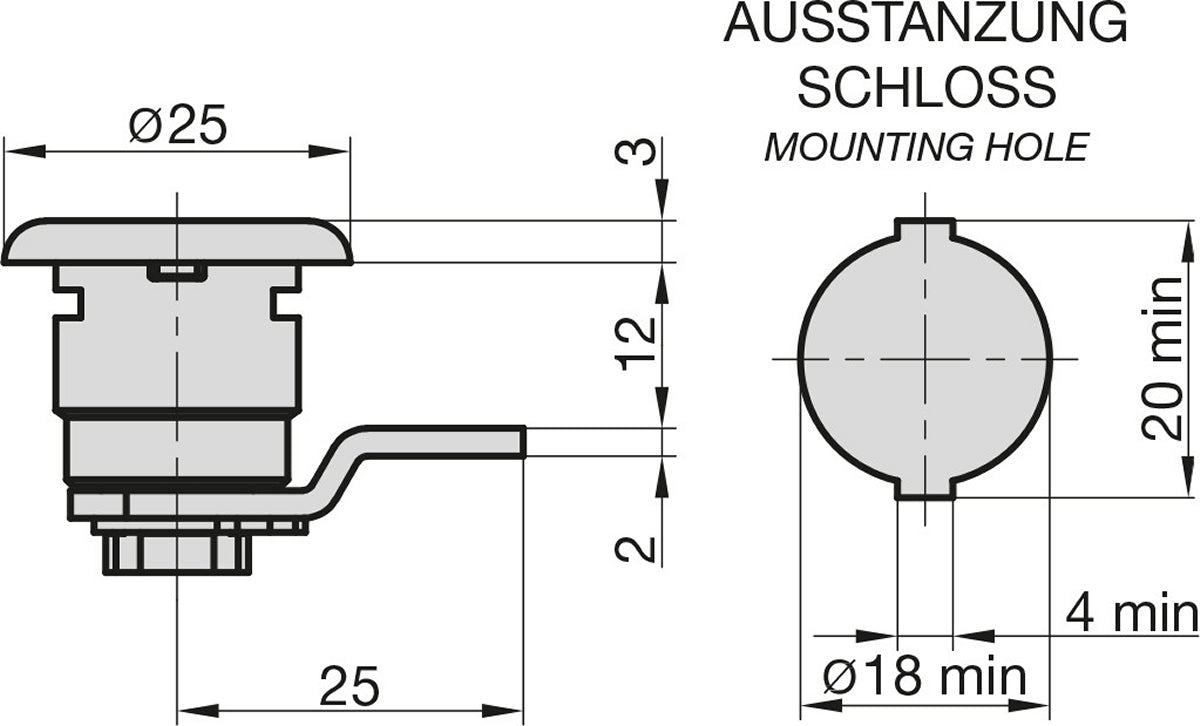 BASI 9000-1348 Hebelschloss HS 348 für Briefkästen von Allebacker Briefkastenschloss