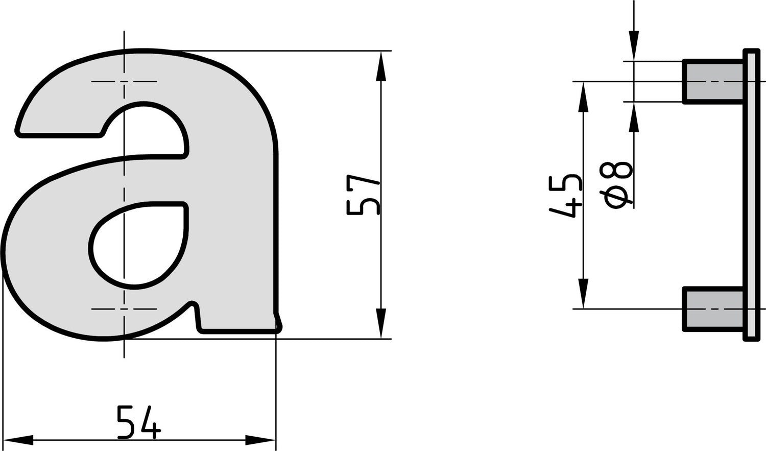 BASI 7300-1012 HN 150-a Hausnummer a Stahl Anthrazit Haus Nummer Buchstabe