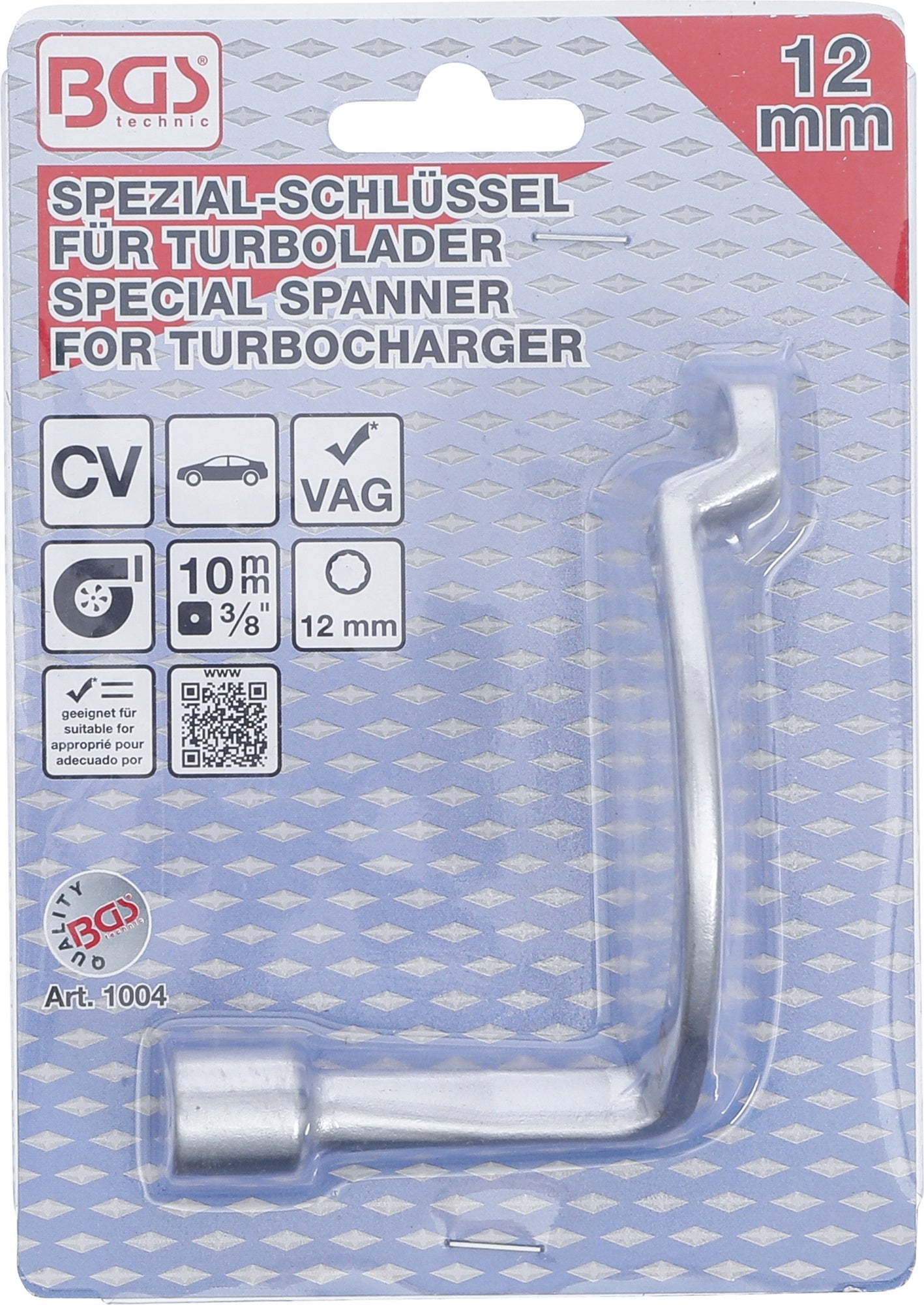 BGS 1004 Spezialschlüssel für Turbolader Zwölfkant SW 12mm für VW Audi