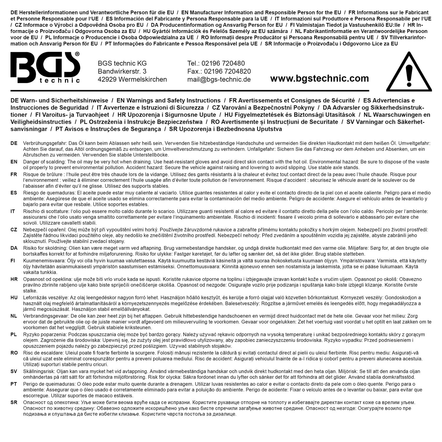 BGS 1015 Satz Öldienstschlüssel 6 teilig in Box Ölfilterschlüssel Ölwechsel