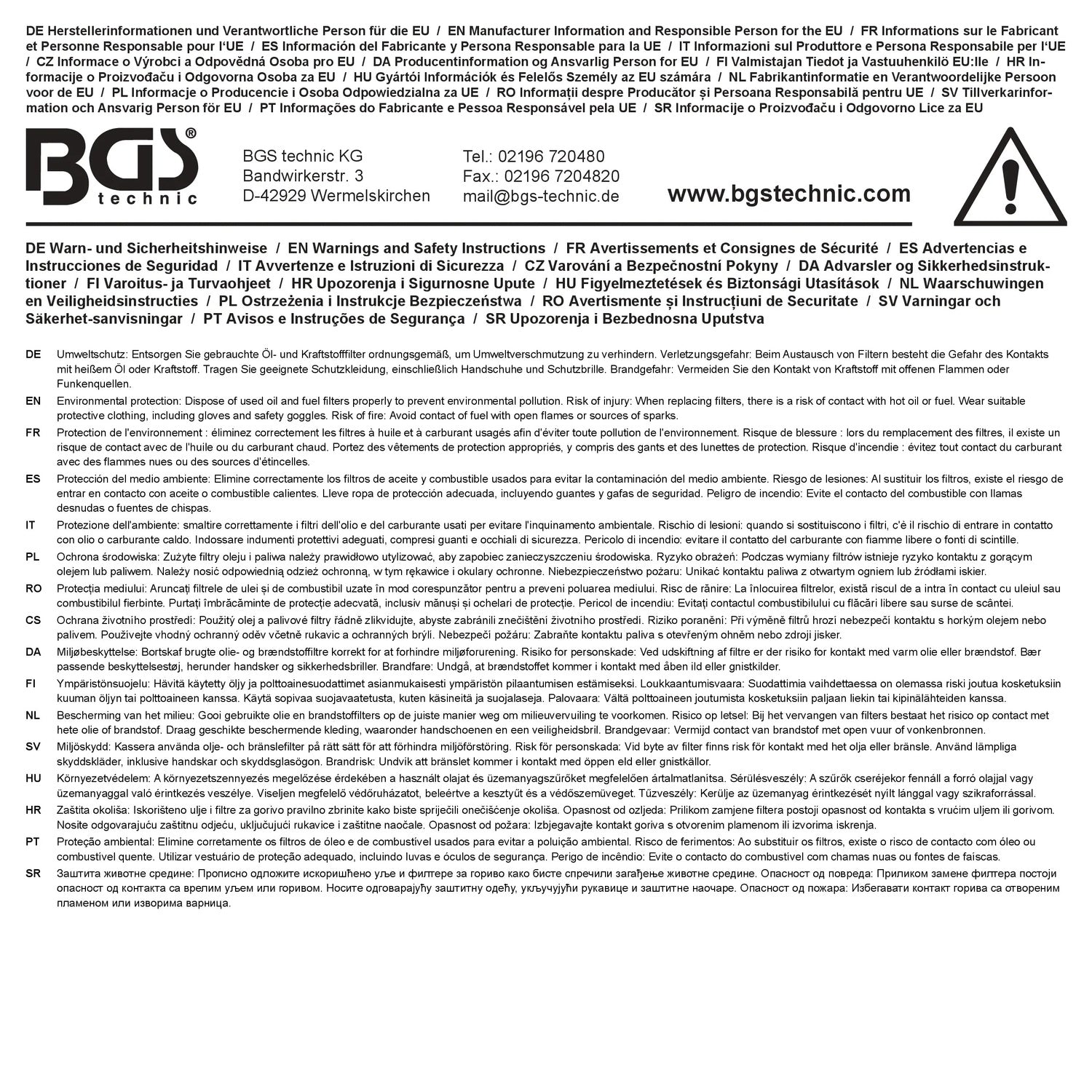 BGS 1019-108-18 Ölfilterschlüssel Achtzehnkant Ø 108mm für Opel Renault