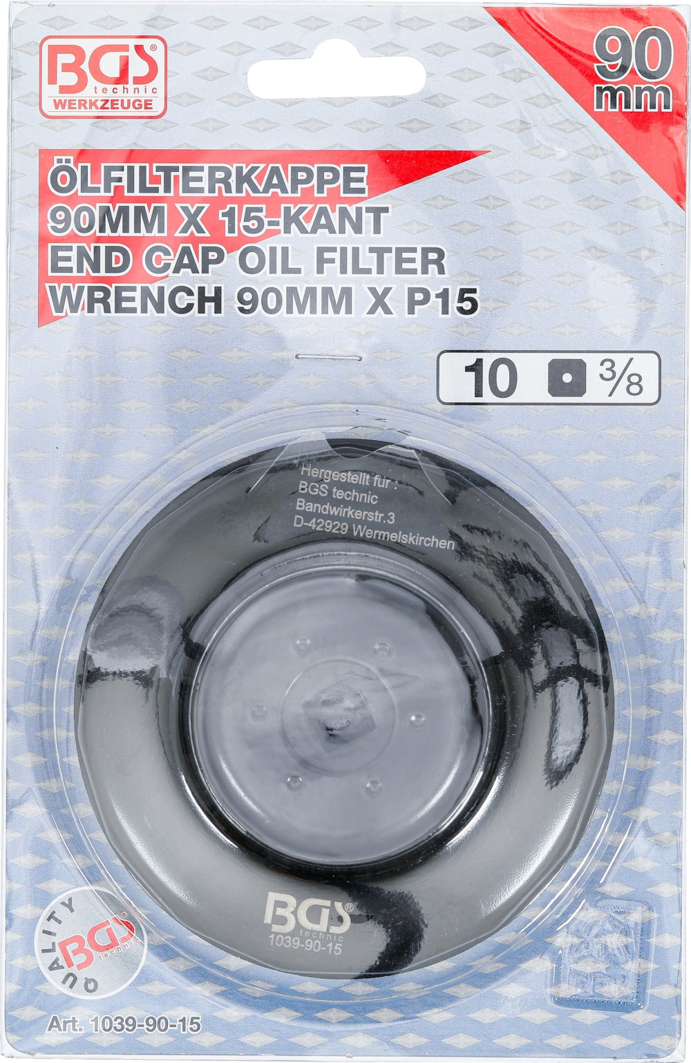 BGS 1039-90-15 Ölfilterschlüssel 15-kant Ø 90mm für Honda Mazda Nissan Subaru Toyota