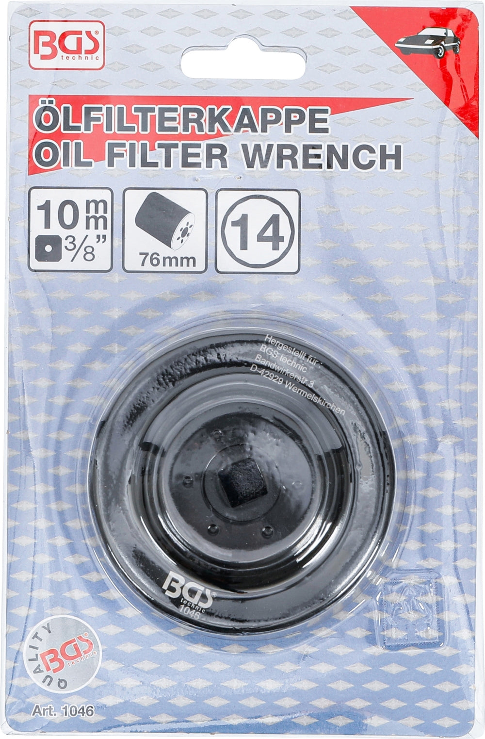 BGS 1046 Ölfilterschlüssel Ø76mm Vierzehnkant für VW Porsche Mercedes-Benz BMW Audi Opel