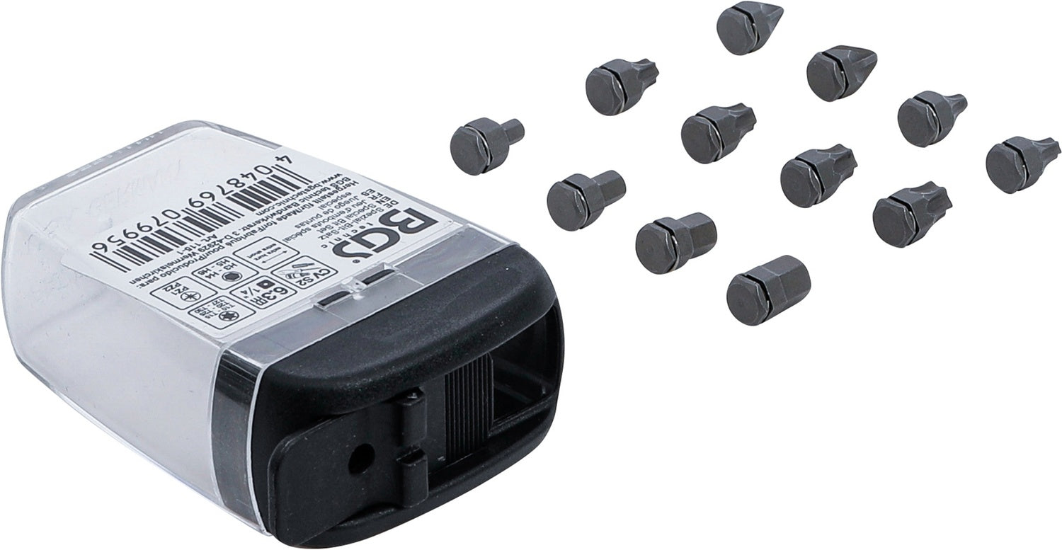 BGS 115-1 12 x Spezial Bit-Satz Antrieb Innensechskant 6,3mm (1/4") für Artikel 115 Erweiterung