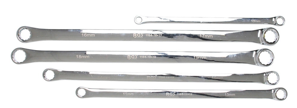 BGS 1187 Satz Doppelringschlüssel extra lang SW 8 - 19mm metrisch 5 teilig kalt geschmiedet
