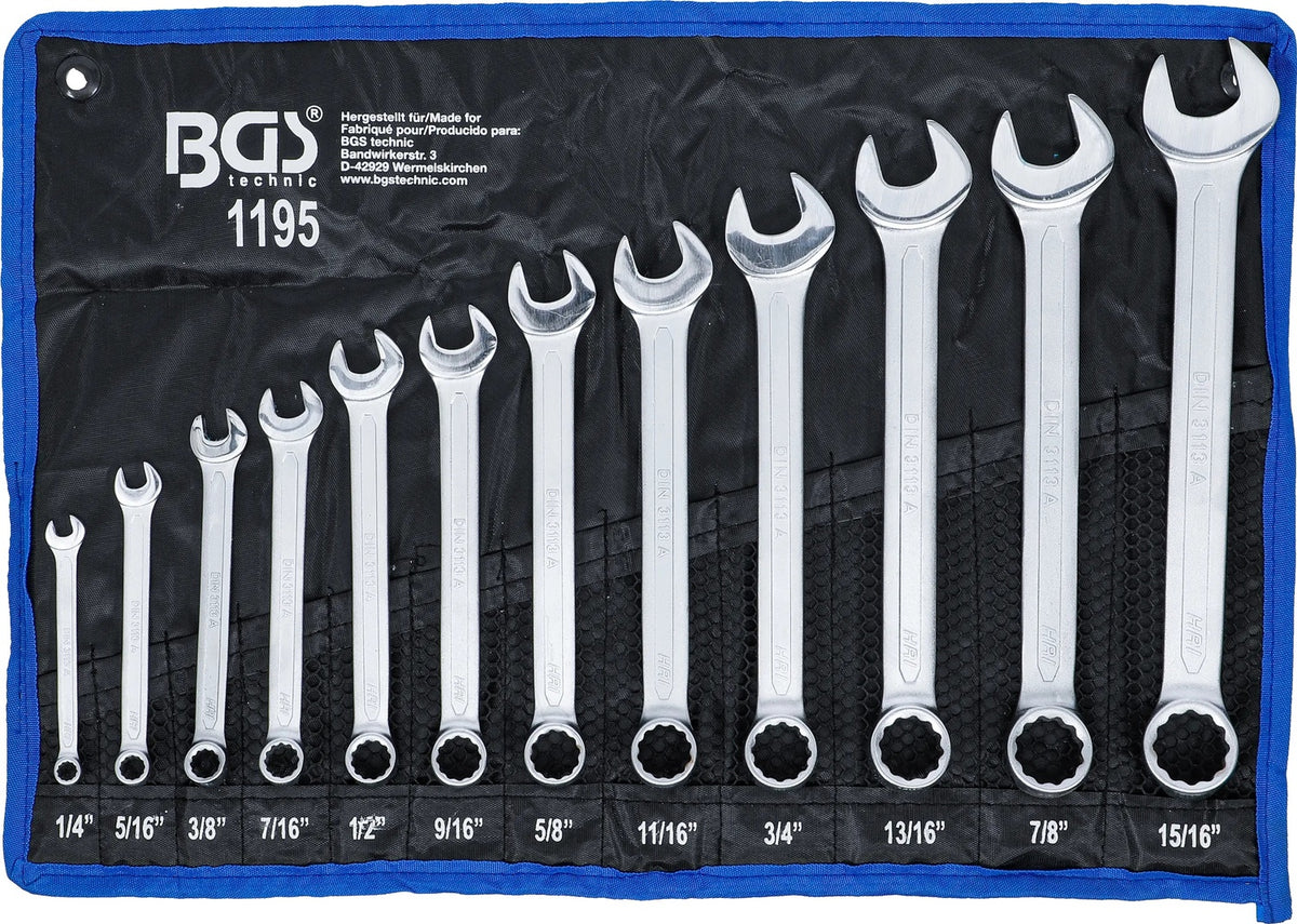 BGS 1195 ZOLL Satz Ringmaulschlüssel SW 1/4" - 15/16" 12 teilig
