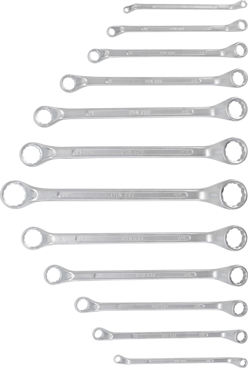 BGS 1214 Satz Doppelringschlüssel gekröpft SW 6 x 7 - 30 x 32mm metrisch 12 teilig warm geschmiedet