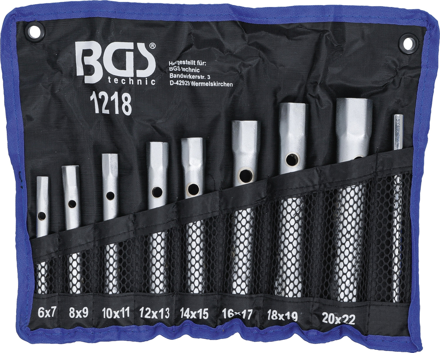 BGS 1218 Satz doppelseitige Sechskant Rohrsteckschlüssel / Doppelsteckschlüssel 6 - 22mm