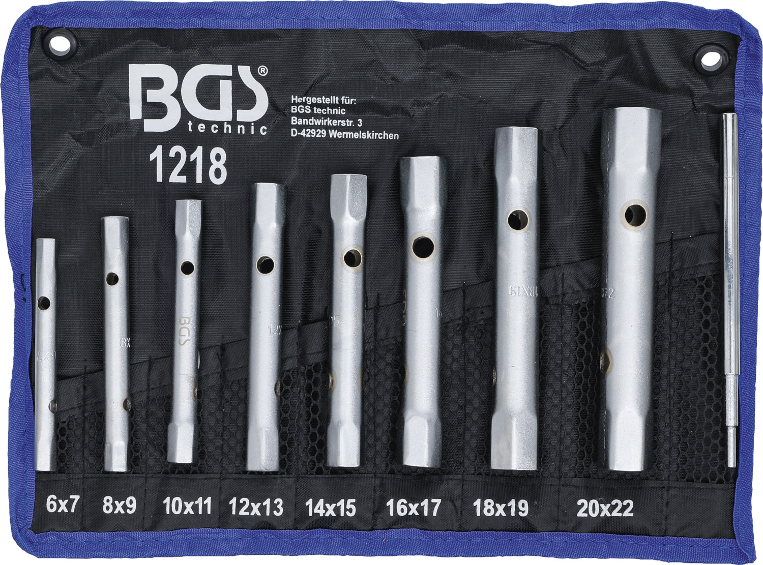 BGS 1218 Satz doppelseitige Sechskant Rohrsteckschlüssel / Doppelsteckschlüssel 6 - 22mm