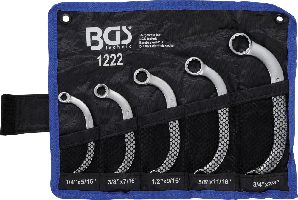 BGS 1222 ZOLL C-Form Starter- & Blockschlüssel Ringschlüssel 5/16"-7/8" 5 tlg