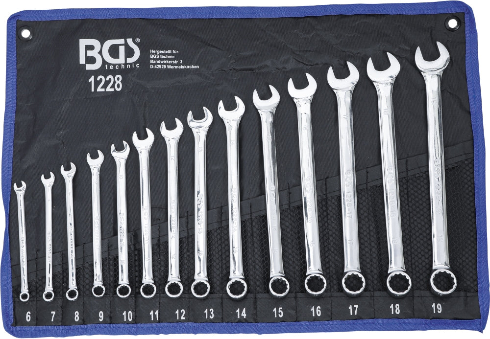 BGS 1228 Satz Ringmaulschlüssel extra lang SW 6 - 19mm metrisch 14 teilig
