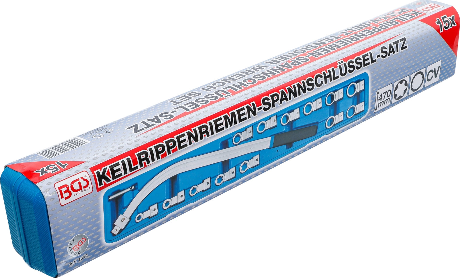 BGS 1312 Satz Spannrollenschlüssel Zwölfkant SW 12 - 19mm &  E-Profil SW E10 - E18