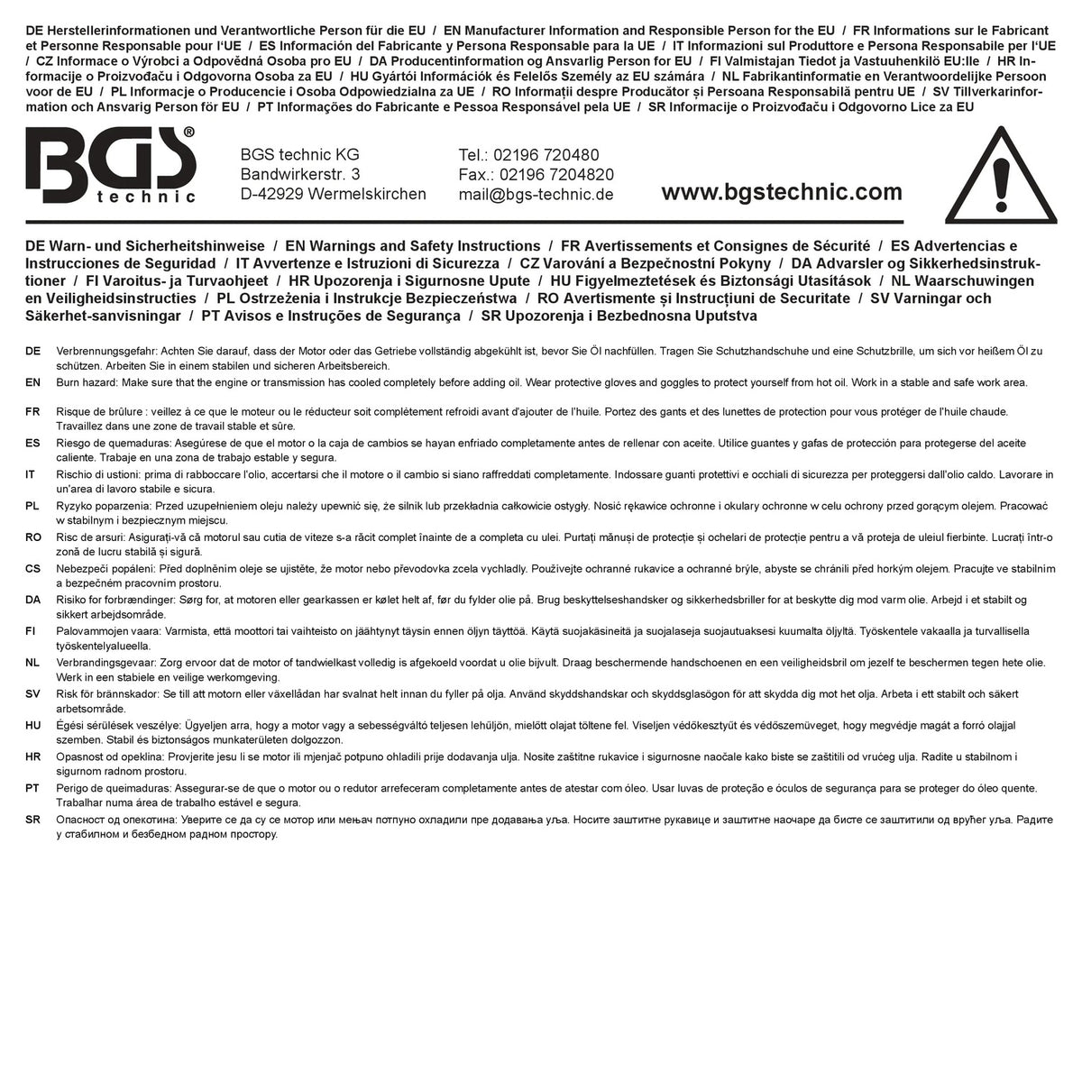 BGS 1409 Befüllschlauch Getriebeöl für VAG DSG Getriebe mit Adapter