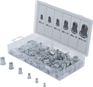 BGS 14127 Sortiment Nietmuttern aus Aluminium 150 teilig