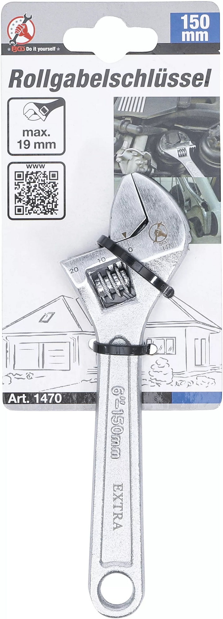 BGS DIY 1470 Rollgabelschlüssel max. 19mm Spannweite Länge 150mm