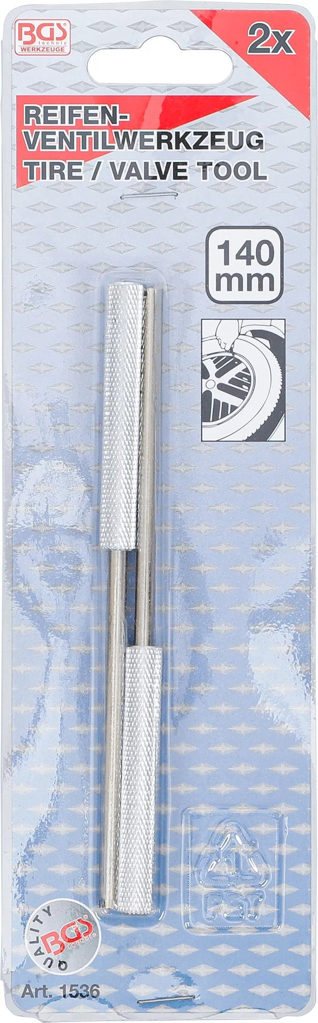 BGS 1536 Satz Werkzeug zum Eindrehen Ausdrehen von Reifenventilen 2 teilig