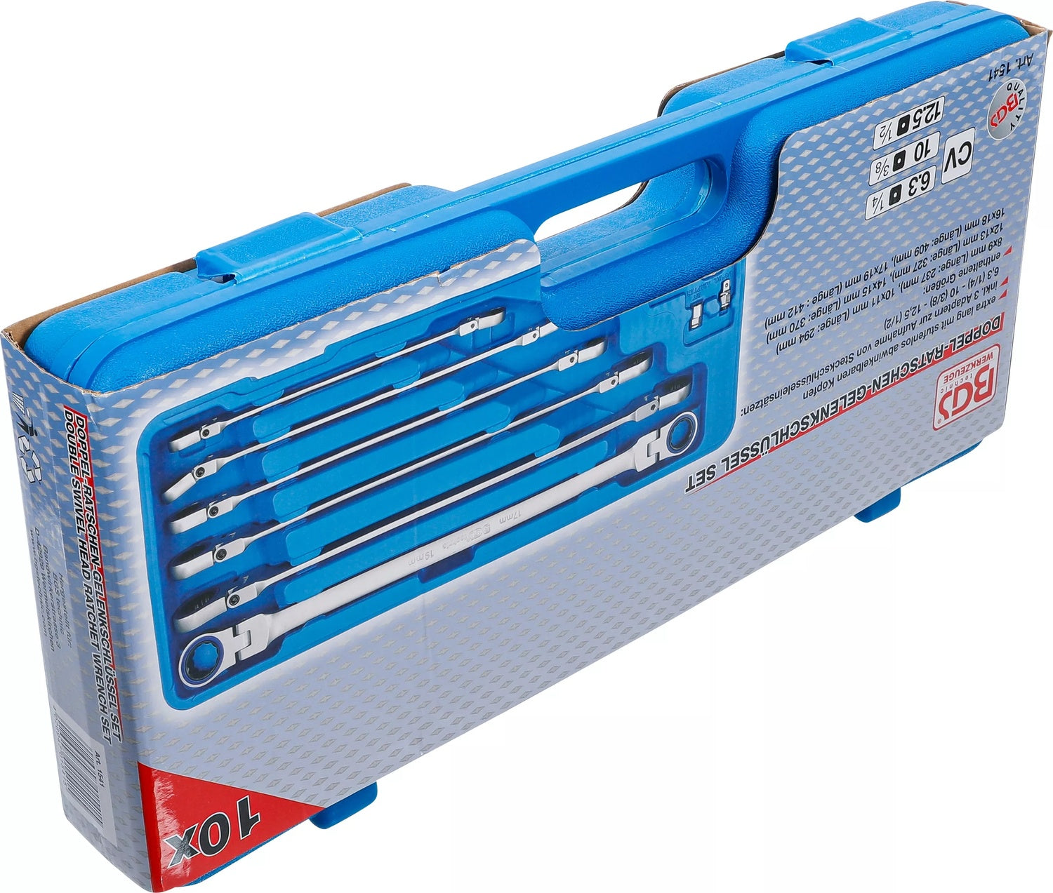 BGS 1541 Satz Gelenkschlüssel mit Ratschenfunktion 8-19mm 10 teilig