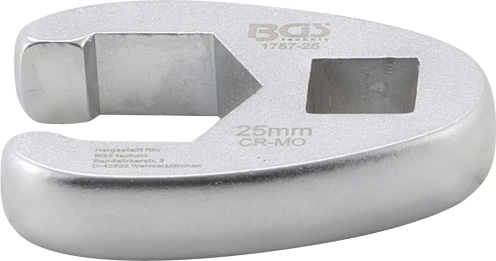 BGS 1757-25 Hahnenfuss / Krähenfuss Schlüssel SW 25mm mit 12,5mm (1/2") Antrieb