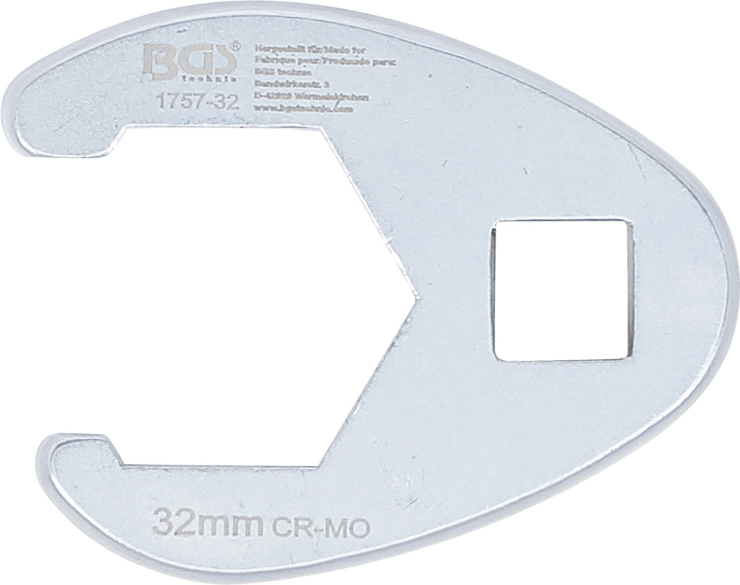 BGS 1757-32 Hahnenfuss / Krähenfuss Schlüssel SW 32mm mit 12,5mm (1/2") Antrieb