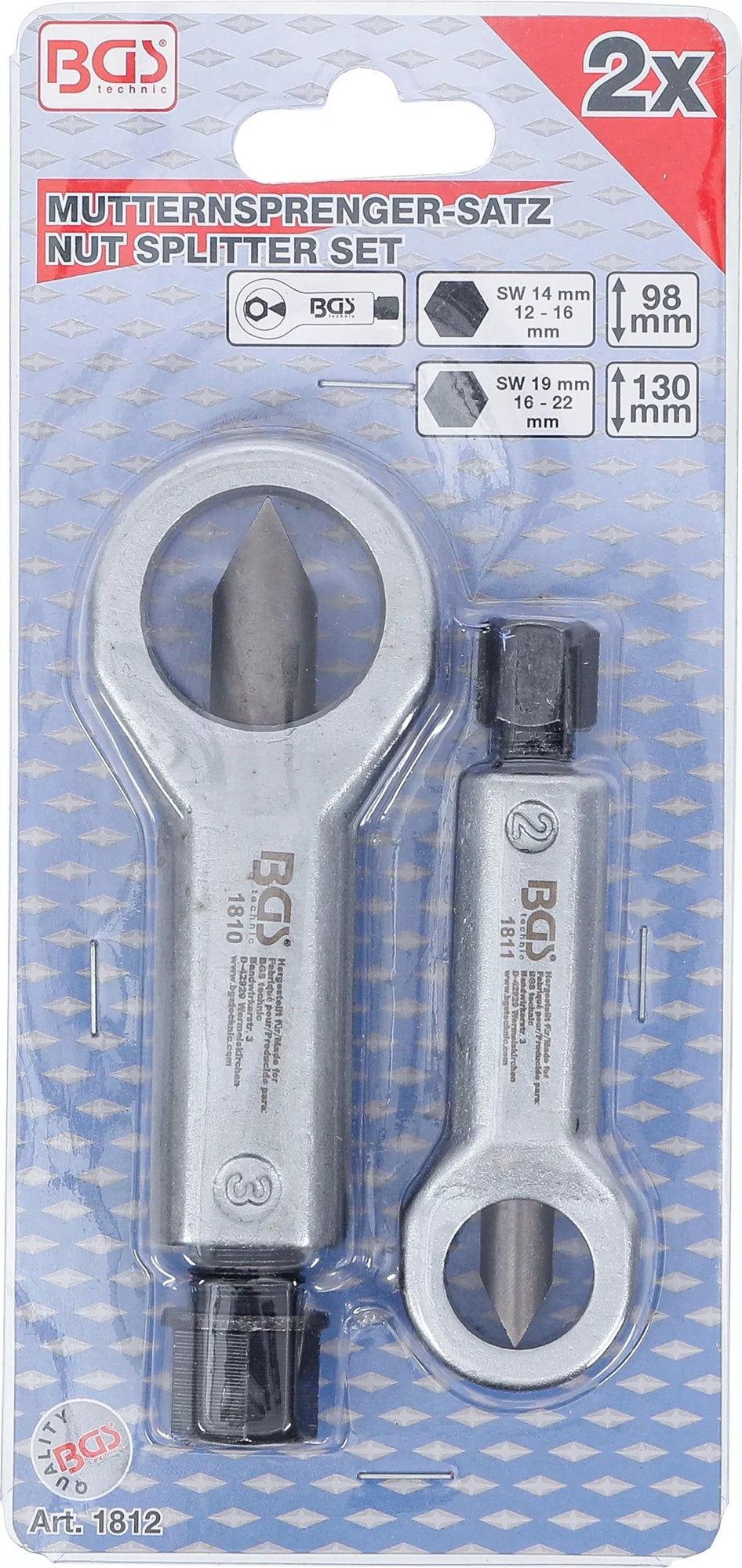 BGS 1812 Satz Mutternsprenger Ø0-20mm + Ø5-28mm 2 teilig