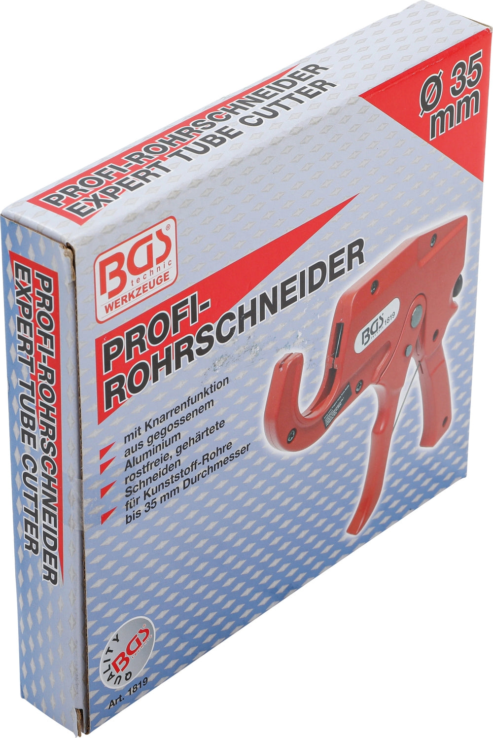 BGS 1819 Profi Rohrschneider mit Knarrenfunktion für Kunststoffrohre bis Ø35mm