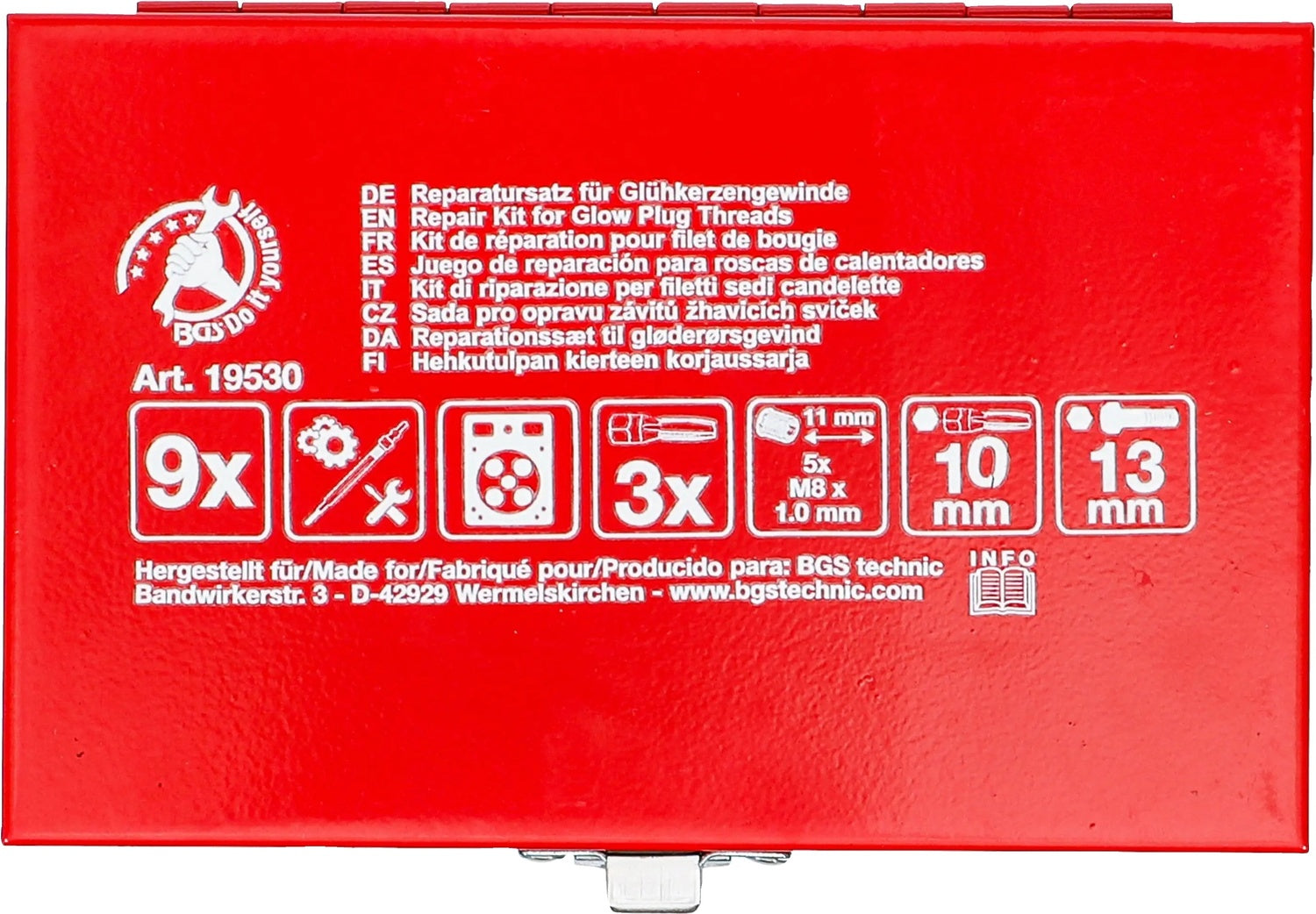 BGS DIY 19530 Reparatursatz für Glühkerzengewinde M8 x 1,0