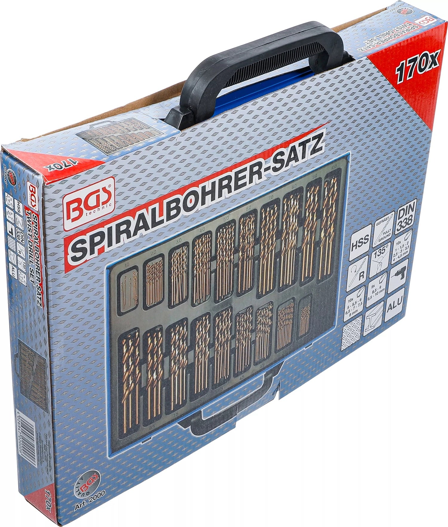 BGS 2000 Satz Spiralbohrer HSS 5% Cobalt-Legierung 1 - 10mm 170 teilig