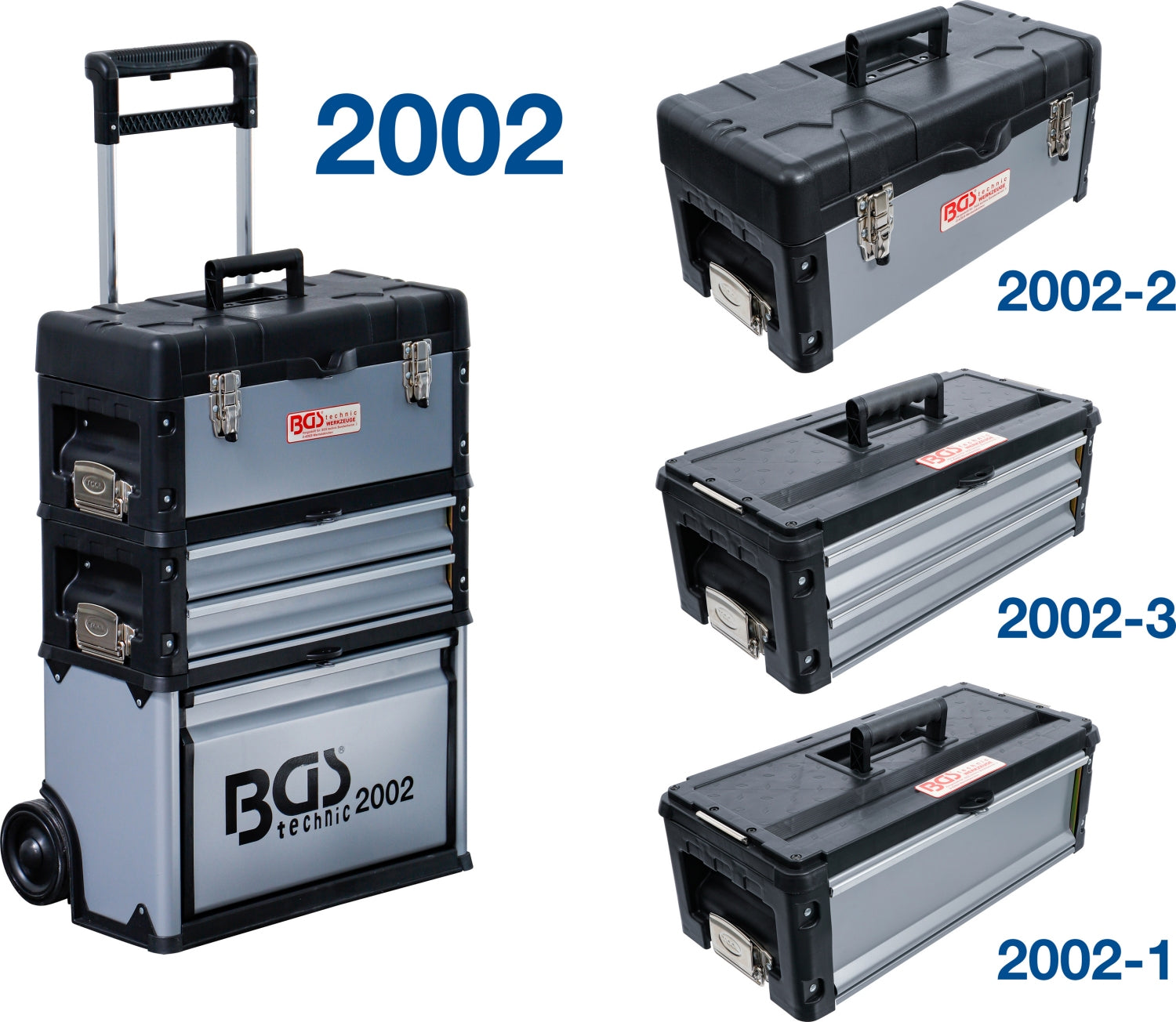 BGS 2002-3 Hartschalenkoffer Werkzeug Aufsatz 2 Schubladen leer für Artikel 2002