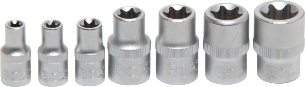 BGS 2027 Satz Steckschlüsseleinsätze E-Profil Antrieb Innenvierkant 6,3mm (1/4") / 10mm (3/8") SW E6 - E16