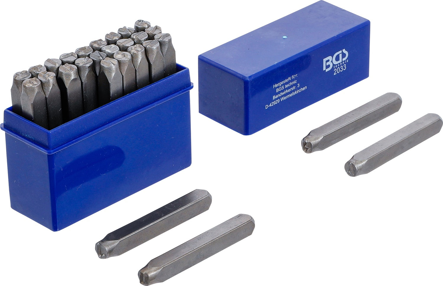 BGS 2033 Einschlagbuchstaben Höhe 6mm im Kästchen aus Kunststoff