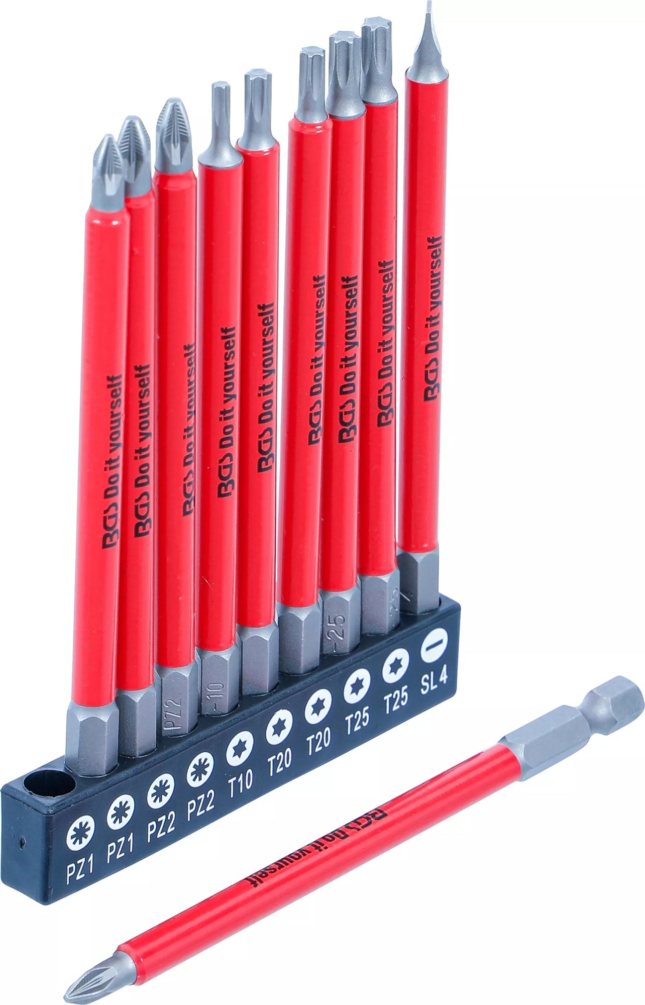 BGS DIY 20812 Satz Antirutsch Bits magnetisch Länge 110mm 10 teilig