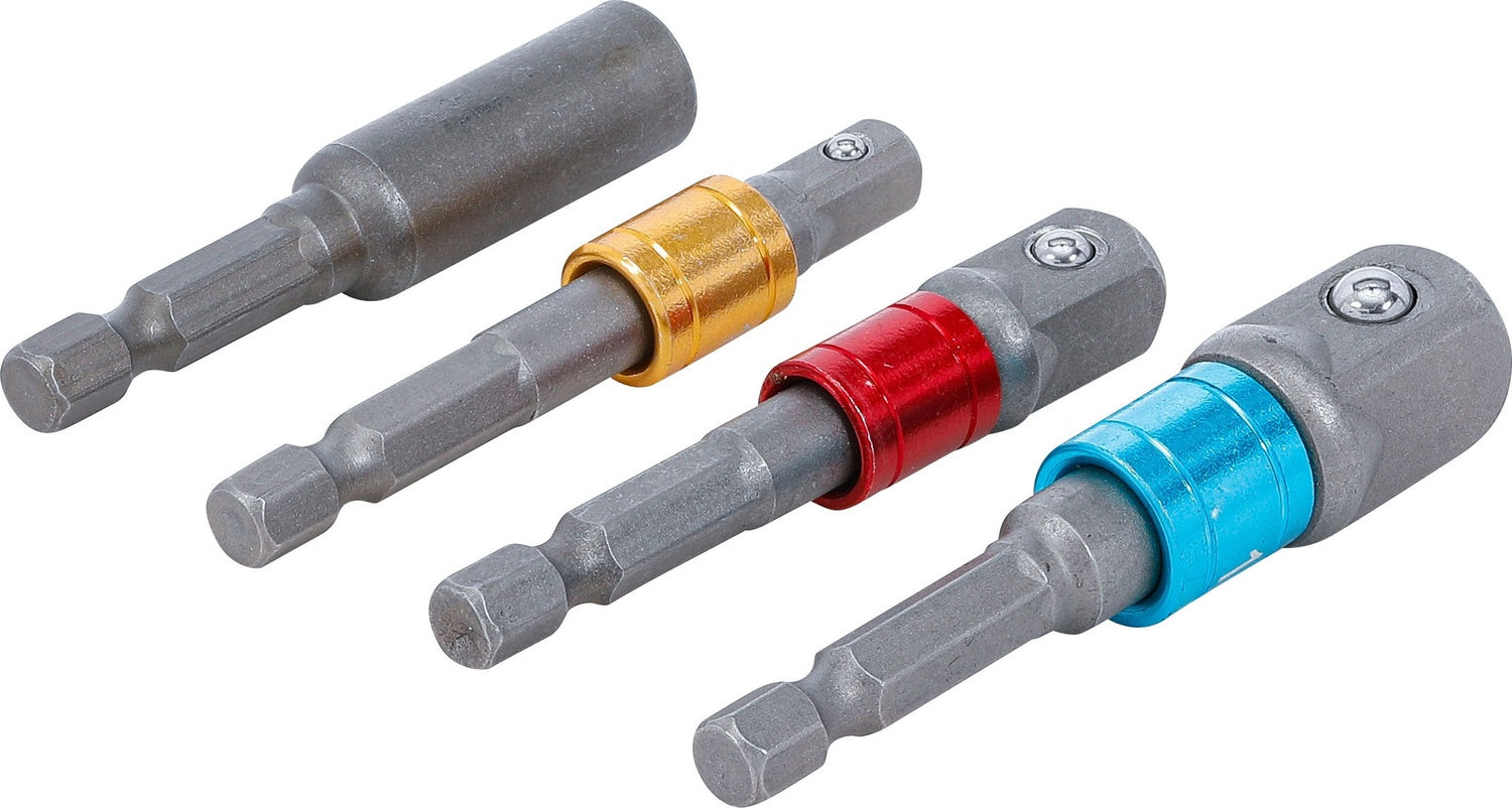 BGS DIY 20814 Satz Adapter für Bohrmaschinen farbig für Nüsse und Bits