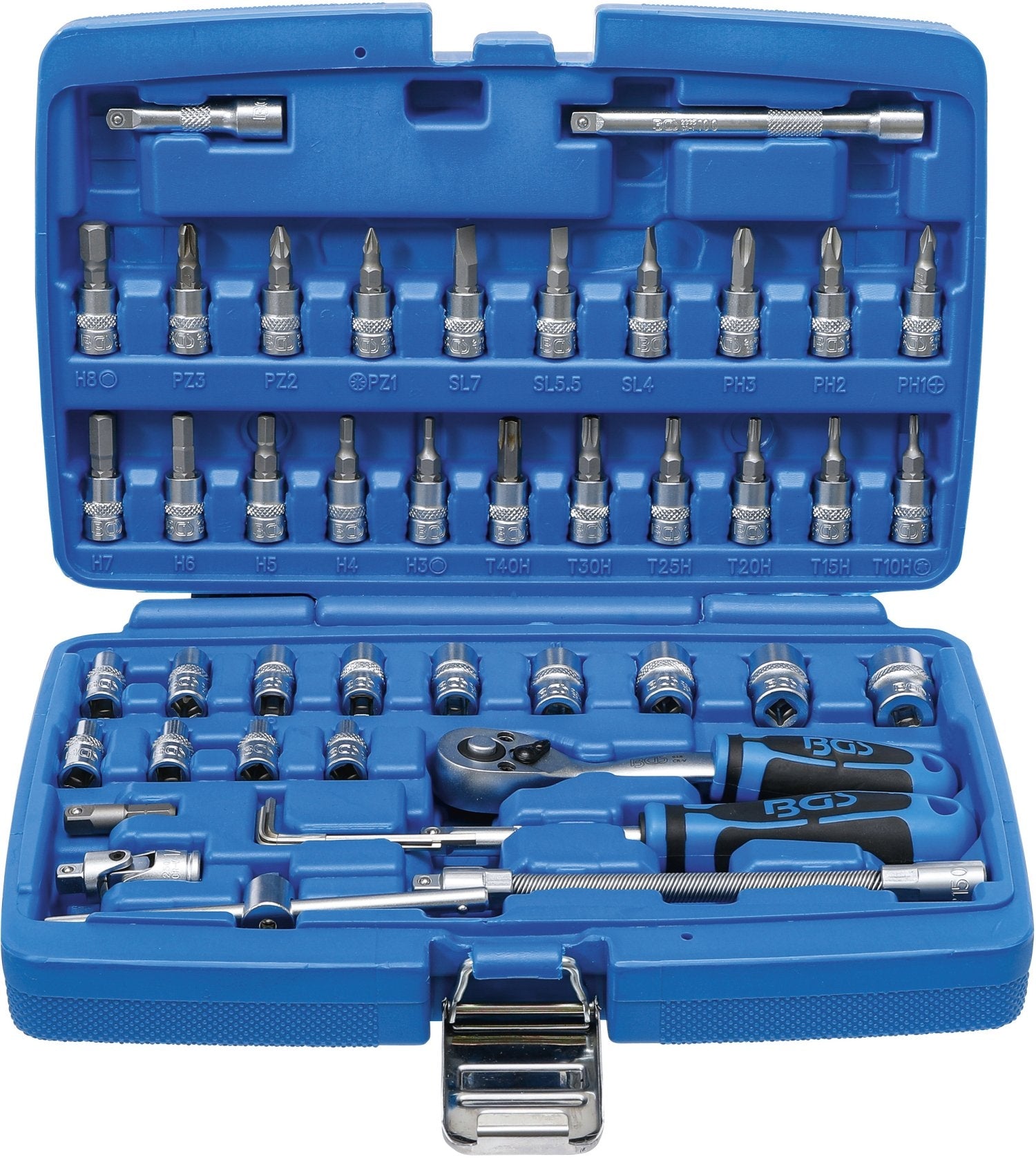 BGS 2146 Satz Werkzeuge Steckschlüssel Antrieb 6,3mm (1/4") 46 teilig
