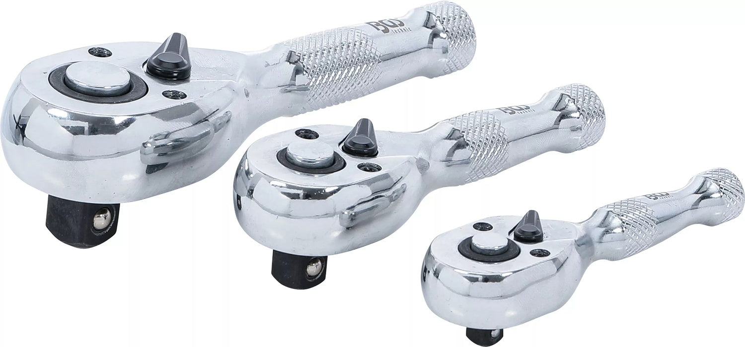 BGS 215 Satz Mini Umschaltknarren 6,3mm (1/4") / 10mm (3/8") / 12,5mm (1/2") 3 teilig