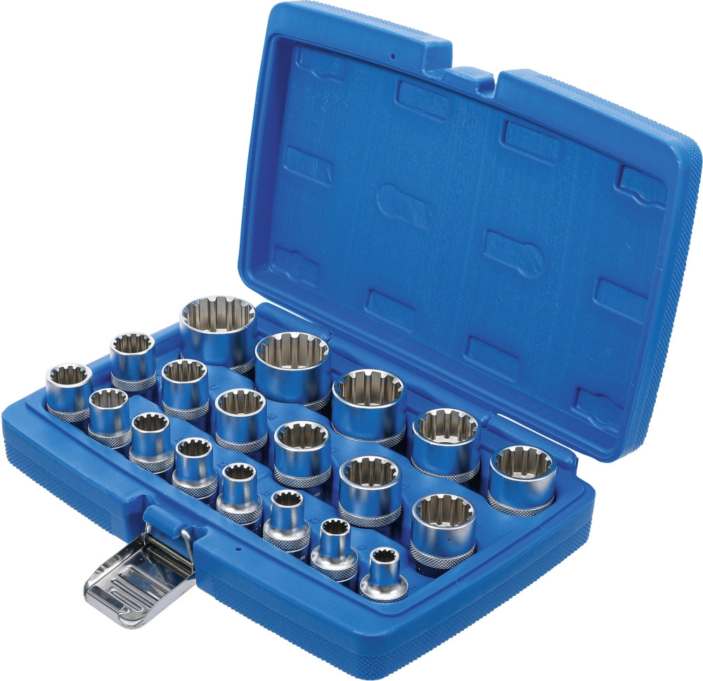 BGS 2152 Satz Steckschlüsseleinsätze Gear Lock Antrieb Innenvierkant 12,5mm (1/2") 19 teilig