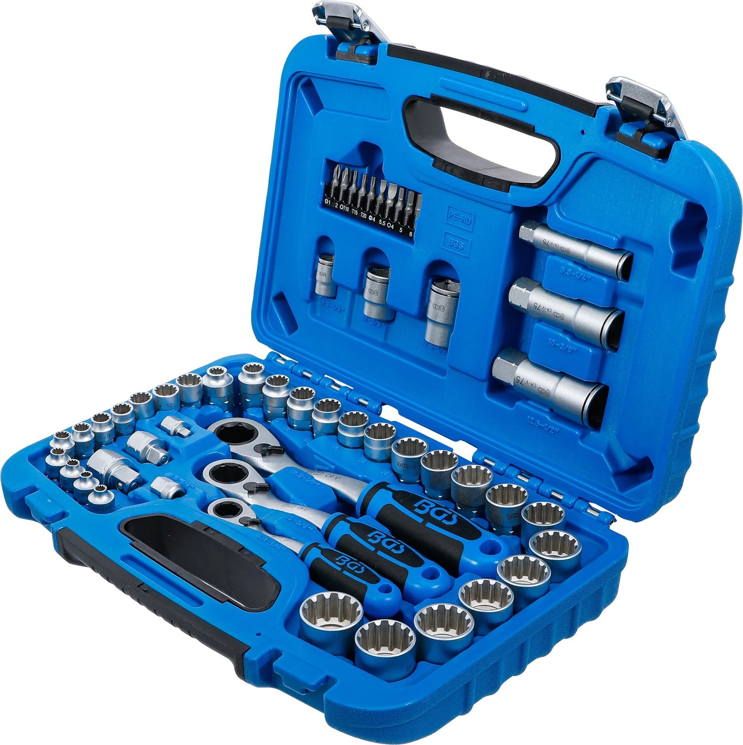 BGS 2181 Satz Durchsteck Steckschlüssel Gear Lock SW 4,5 - 25mm 52 teilig